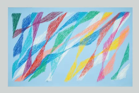 Serigrafía Dorazio - Composizione azzurra