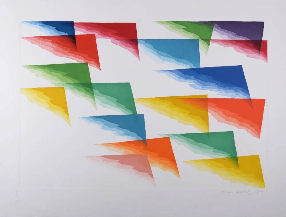 Grabado Dorazio - Germania - Europa Unita, 1991 - Hand-signed