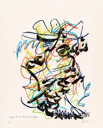 Serigrafía Dotremont - Lignes de vie de personnages