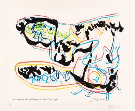 Serigrafía Dotremont - Qui avance