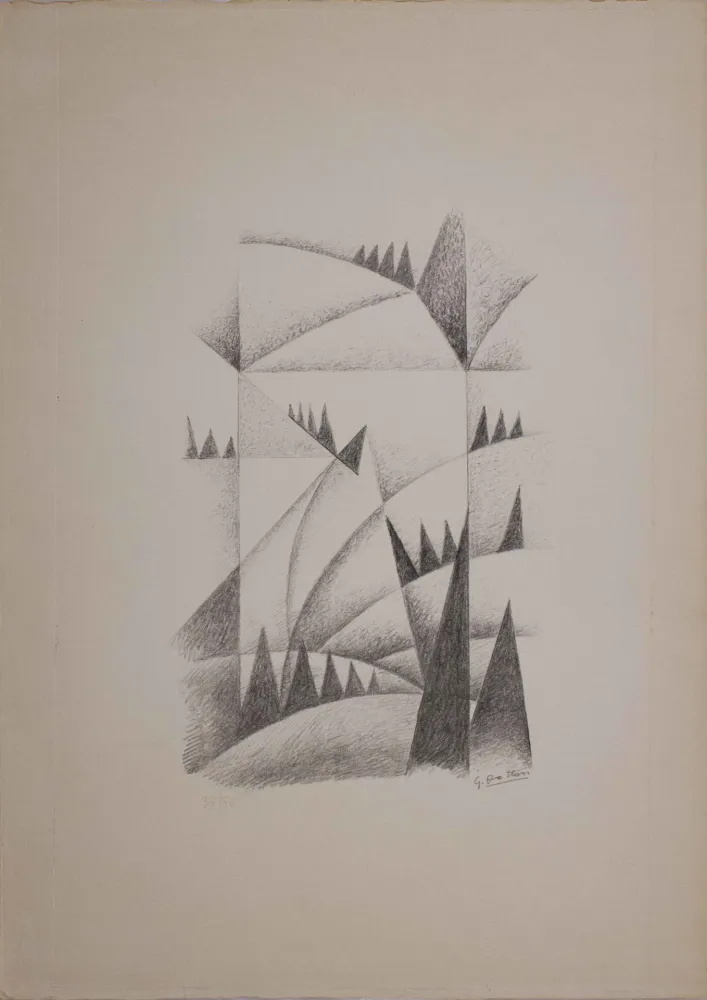 Litografía Dottori - Fiumi e rocce