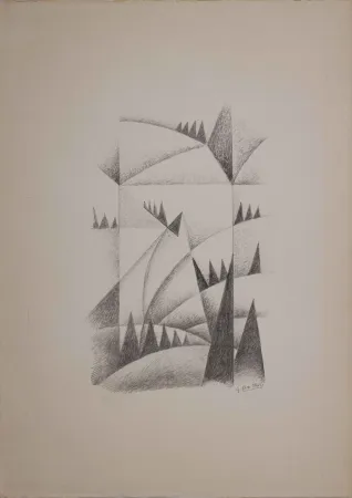 Litografía Dottori - Fiumi e rocce