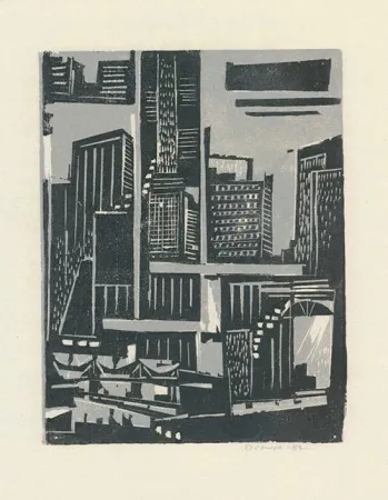 Grabado En Madera Drewes - New York