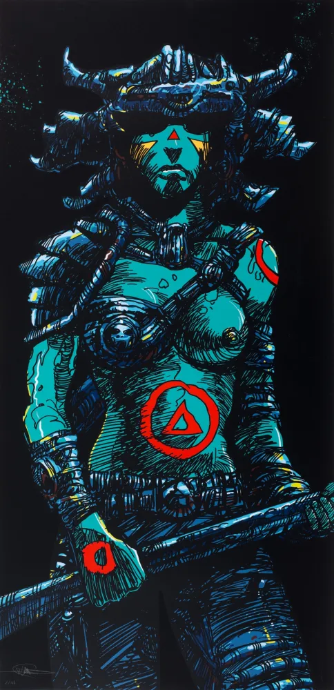 Serigrafía Druillet - Guerrière de la Nuit