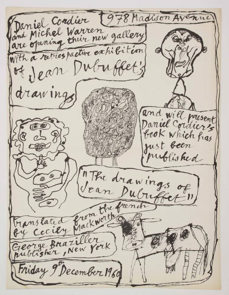 Litografía Dubuffet - DANIEL CORDIER & MICHEL WARREN ARE OPENING THEIR NEW GALLERY.