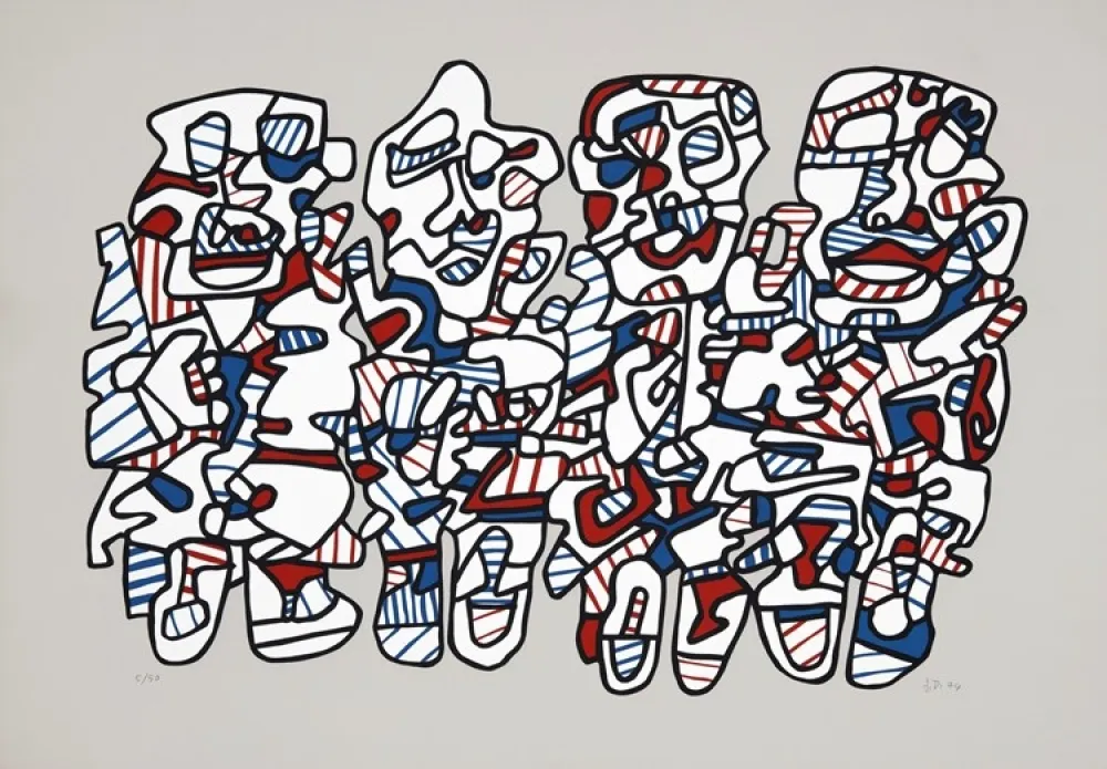 Serigrafía Dubuffet - Quatre personnages