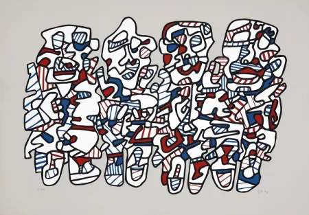 Serigrafía Dubuffet - Quatre personnages