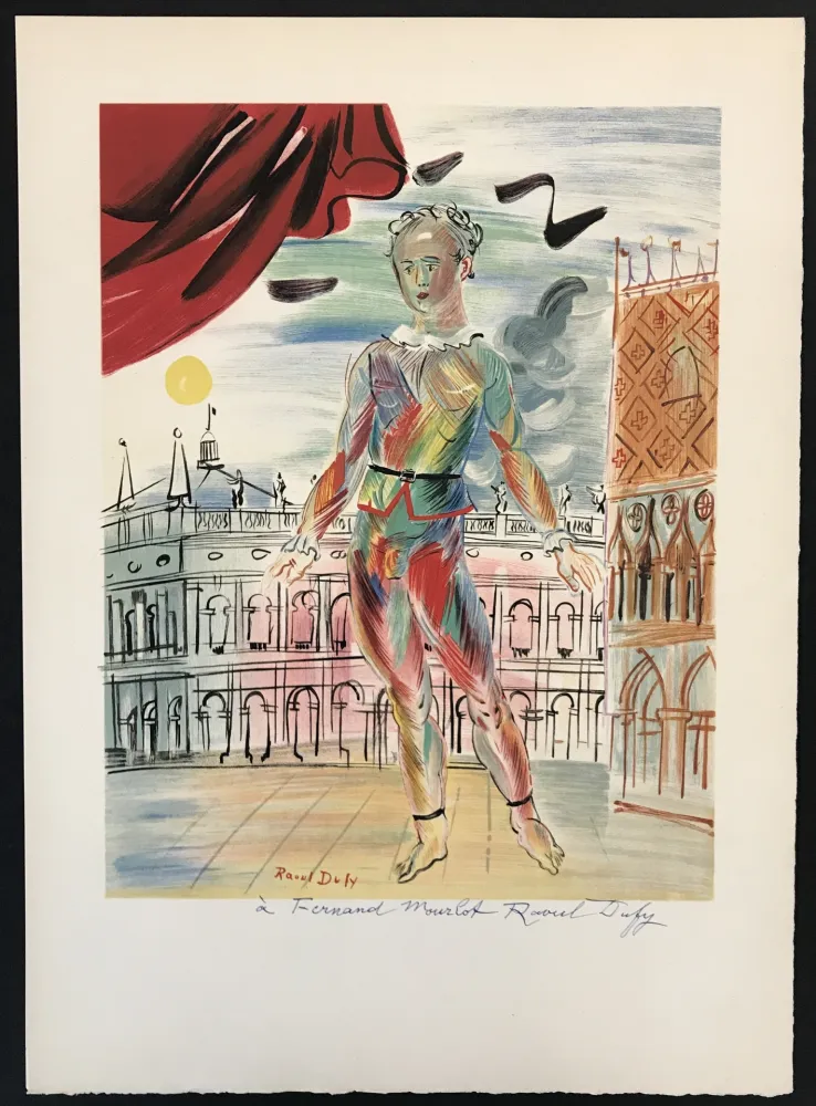 Litografía Dufy - Arlequin a la Maniere Venitienne
