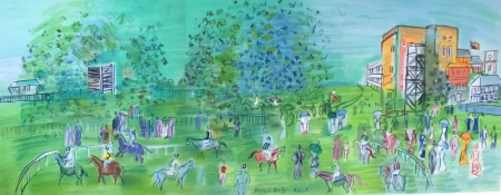 Litografía Dufy - Ascot