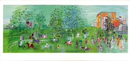 Litografía Dufy - ASCOT. Le champ de courses en 1930 (1969).