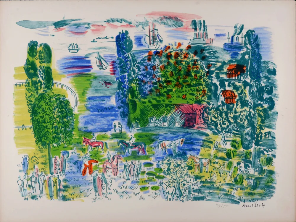 Litografía Dufy - Au Paddock, c. 1955
