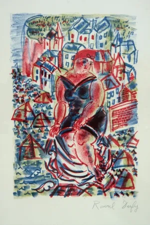 Litografía Dufy - Baigneuse Devant le Port de St Adresse