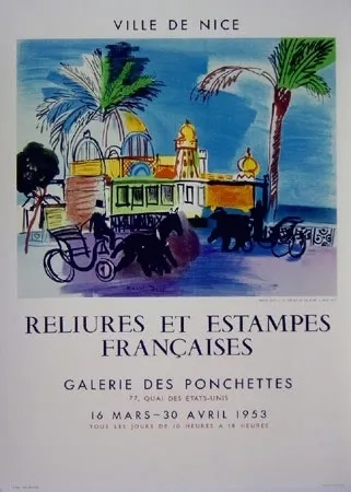 Litografía Dufy - CASINO A NICE