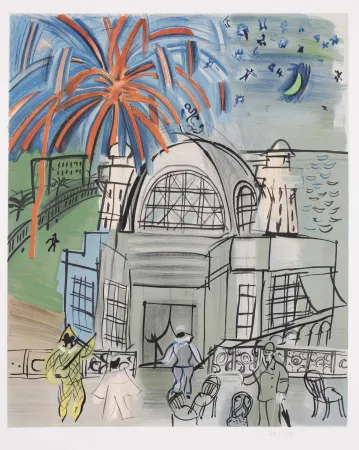 Litografía Dufy - Casino a Nice