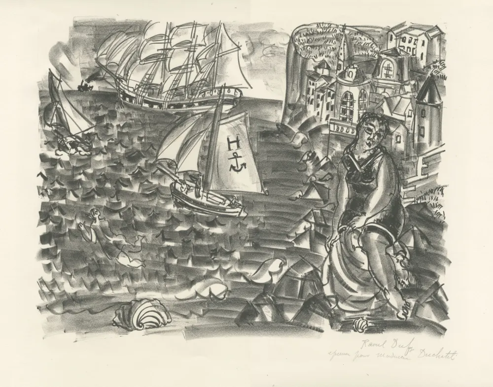 Litografía Dufy - La Baigneuse