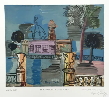 Grabado En Madera Dufy - Le Casino de la Jetée a Nice