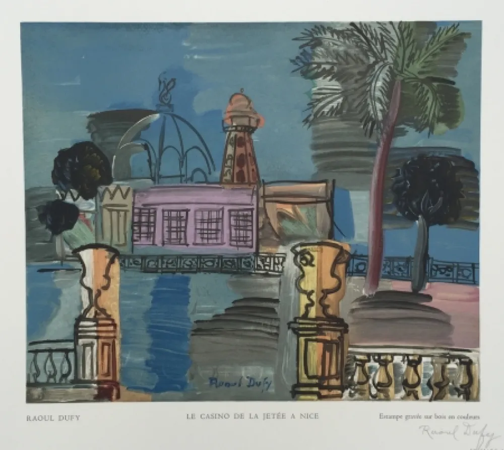 Grabado En Madera Dufy - Le Casino de la Jetée à Nice