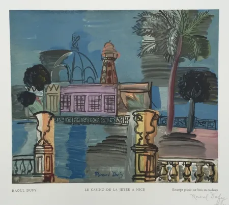 Grabado En Madera Dufy - Le Casino de la Jetée à Nice