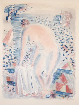 Litografía Dufy -  Le grande Baigneuse (The large Bather)