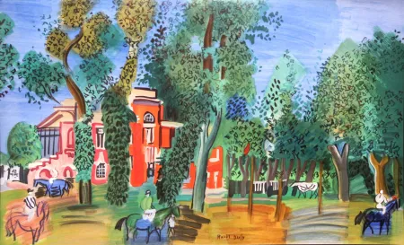 Litografía Dufy - Le Paddock a Deauville
