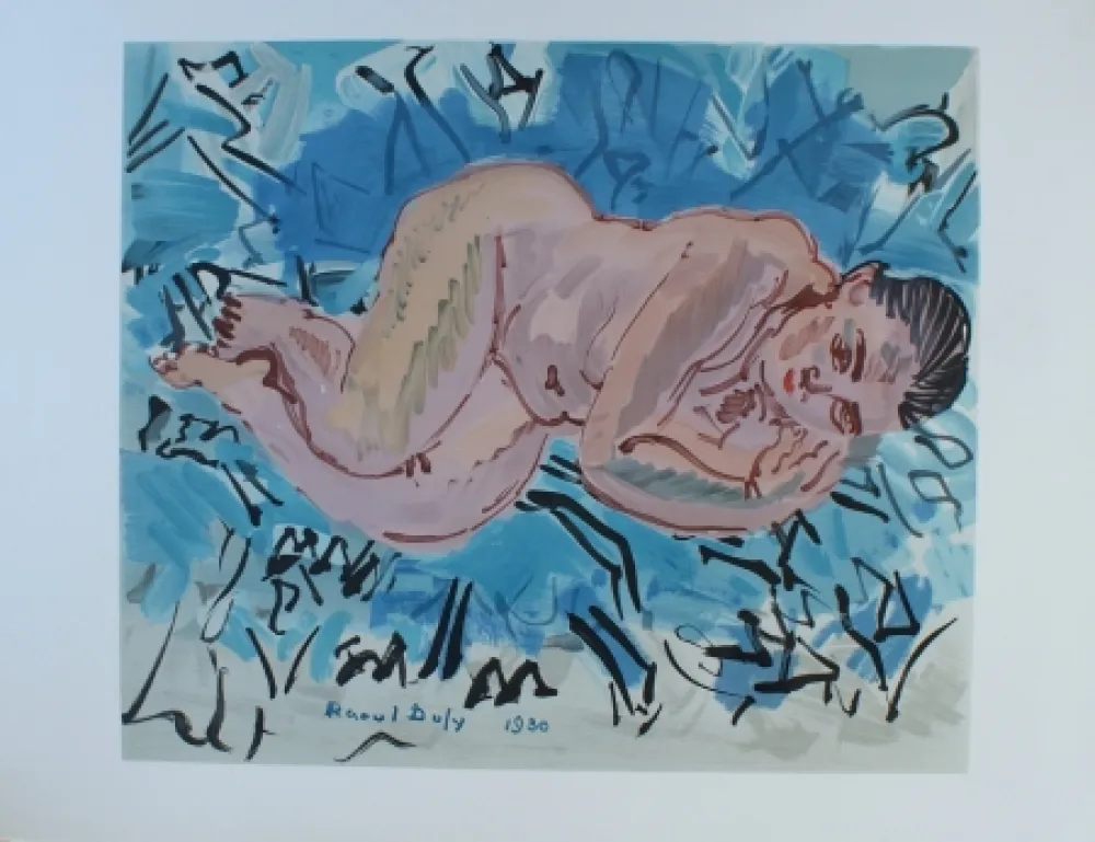 Litografía Dufy - Nu couche