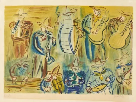 Litografía Dufy - Orchestra
