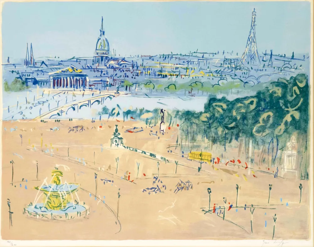 Litografía Dufy - Place de la Concorde