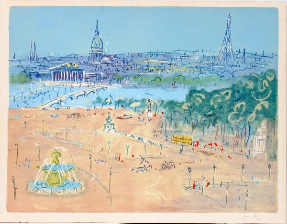 Litografía Dufy - Place de la Concorde