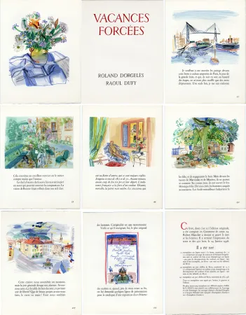 Libro Ilustrado Dufy - R. Dorgelès. VACANCES FORCÉES. 24 bois en couleur (1956)