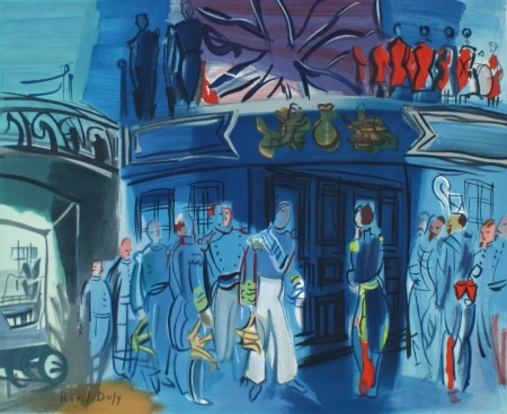 Litografía Dufy - Reception d’in amiral Anglais sur un bateua Francais