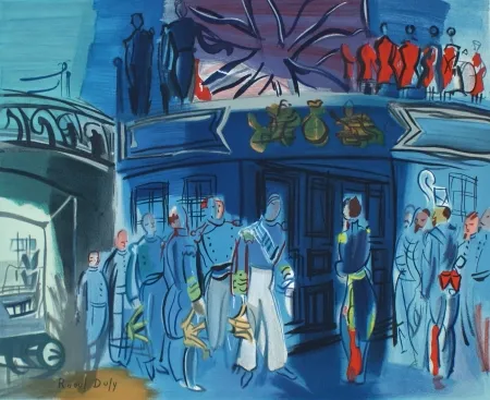 Litografía Dufy - Reception d’in amiral Anglais sur un bateua Francais