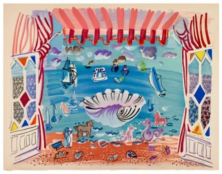 Litografía Dufy - Vue de la fenetre