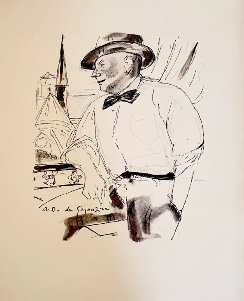 Litografía Dunoyer De Segonzac - Dig à sa fenêtre