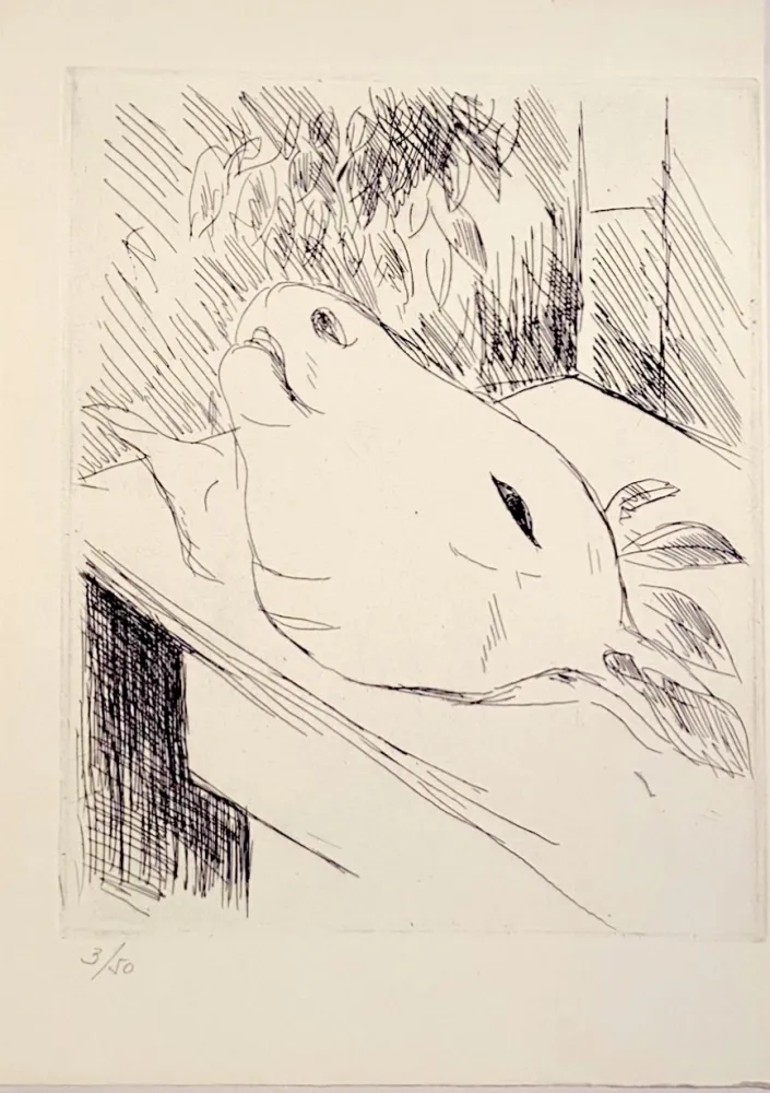 Litografía Dunoyer De Segonzac - La tête de veau