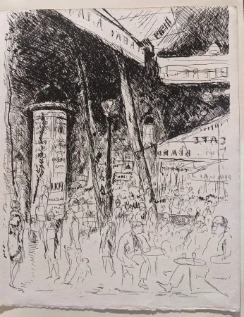 Grabado Dunoyer De Segonzac - Le Boulevard Montparnasse