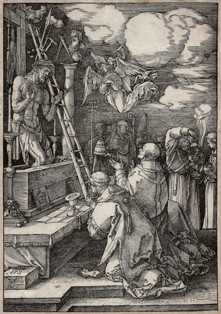 Grabado En Madera Durer - Die Messe des heiligen Gregor (The mass of St. Gregory)