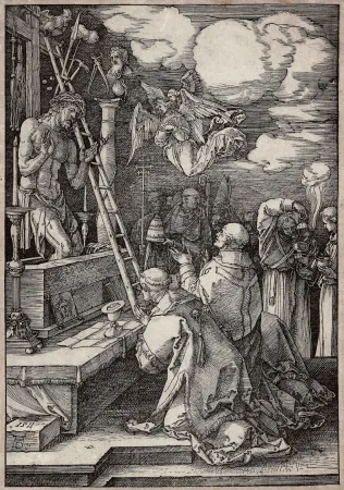 Grabado En Madera Durer - Die Messe des heiligen Gregor (The mass of St. Gregory)