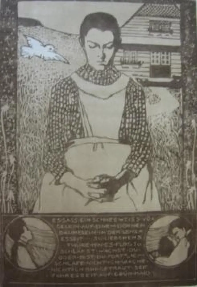 Grabado En Madera Dutczynska - Ein schneeweiss Vögelein / A Snow-White Little Bird