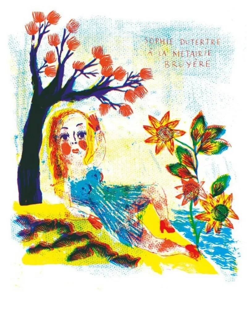 Litografía Dutertre - Sophie Dutertre à la Métairie Bruyère