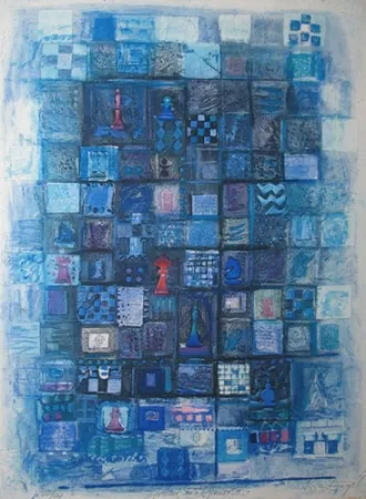 Grabado Engel - GRAND ECHIQUIER II -Technique mixte