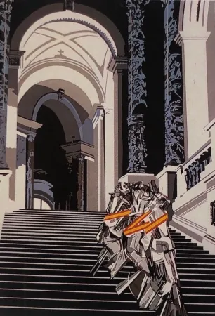 Serigrafía Equipo Cronica - Desnudo bajando la escalera