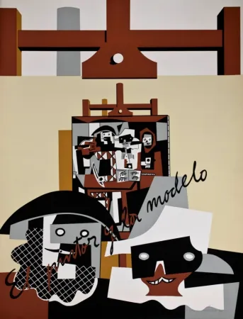 Serigrafía Equipo Cronica - El pintor y la modelo