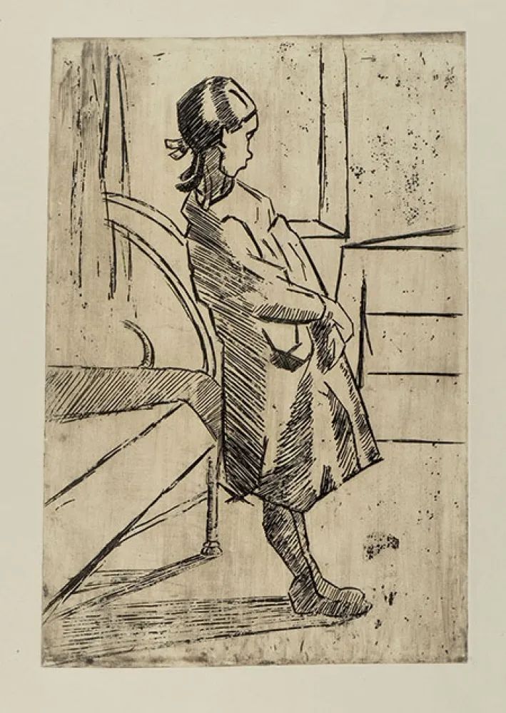 Aguafuerte Erba - BAMBINA IN PIEDI