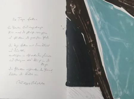 Litografía Erben - Die Tage Fallen, 1987 - Hand-signed