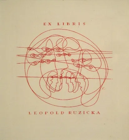 Grabado Erni - Ex Libris Leopold Ruzicka