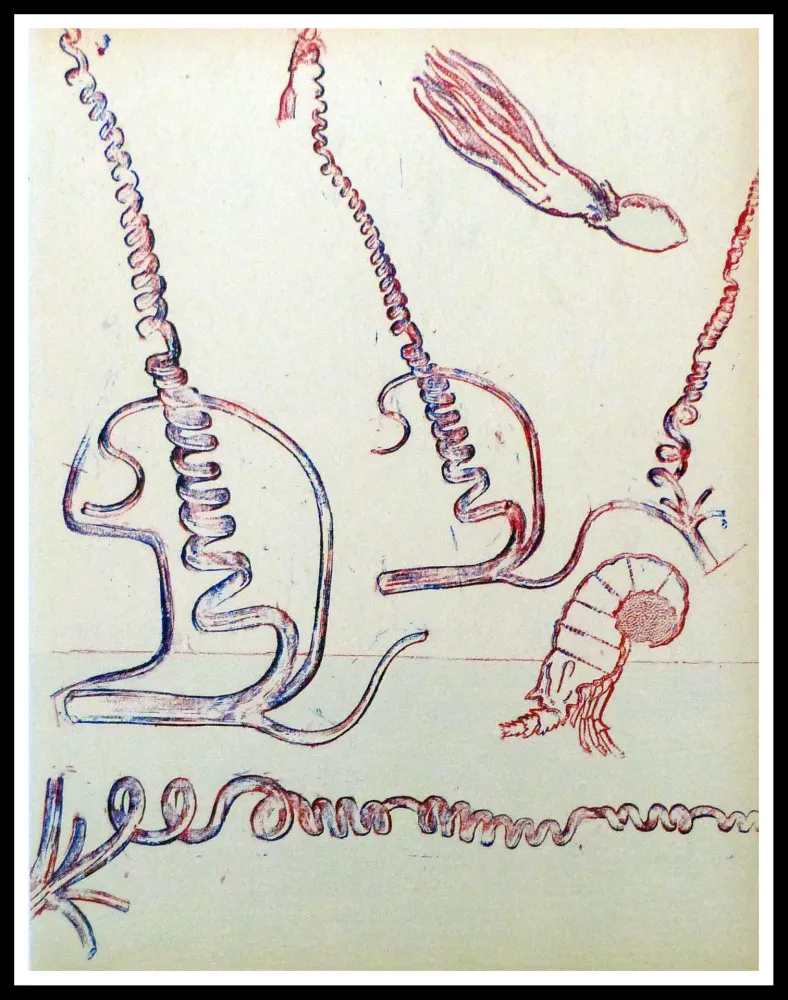 Litografía Ernst - Composition surréaliste 