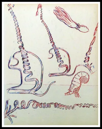 Litografía Ernst - Composition surréaliste 