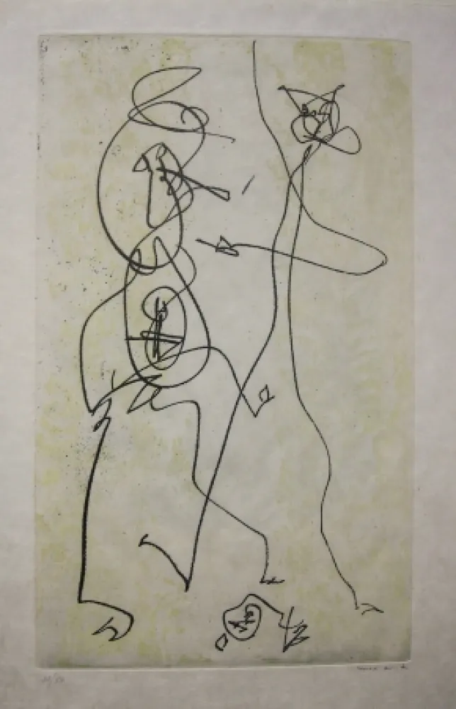 Aguafuerte Y Aguatinta Ernst - Les Chiens Ont Soif