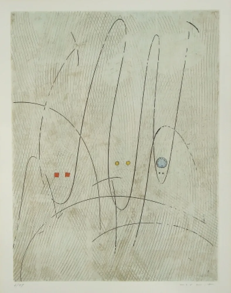 Aguafuerte Y Aguatinta Ernst - Les Requins ou Trois requins en quête d'une victime