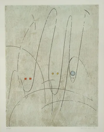 Aguafuerte Y Aguatinta Ernst - Les Requins ou Trois requins en quête d'une victime